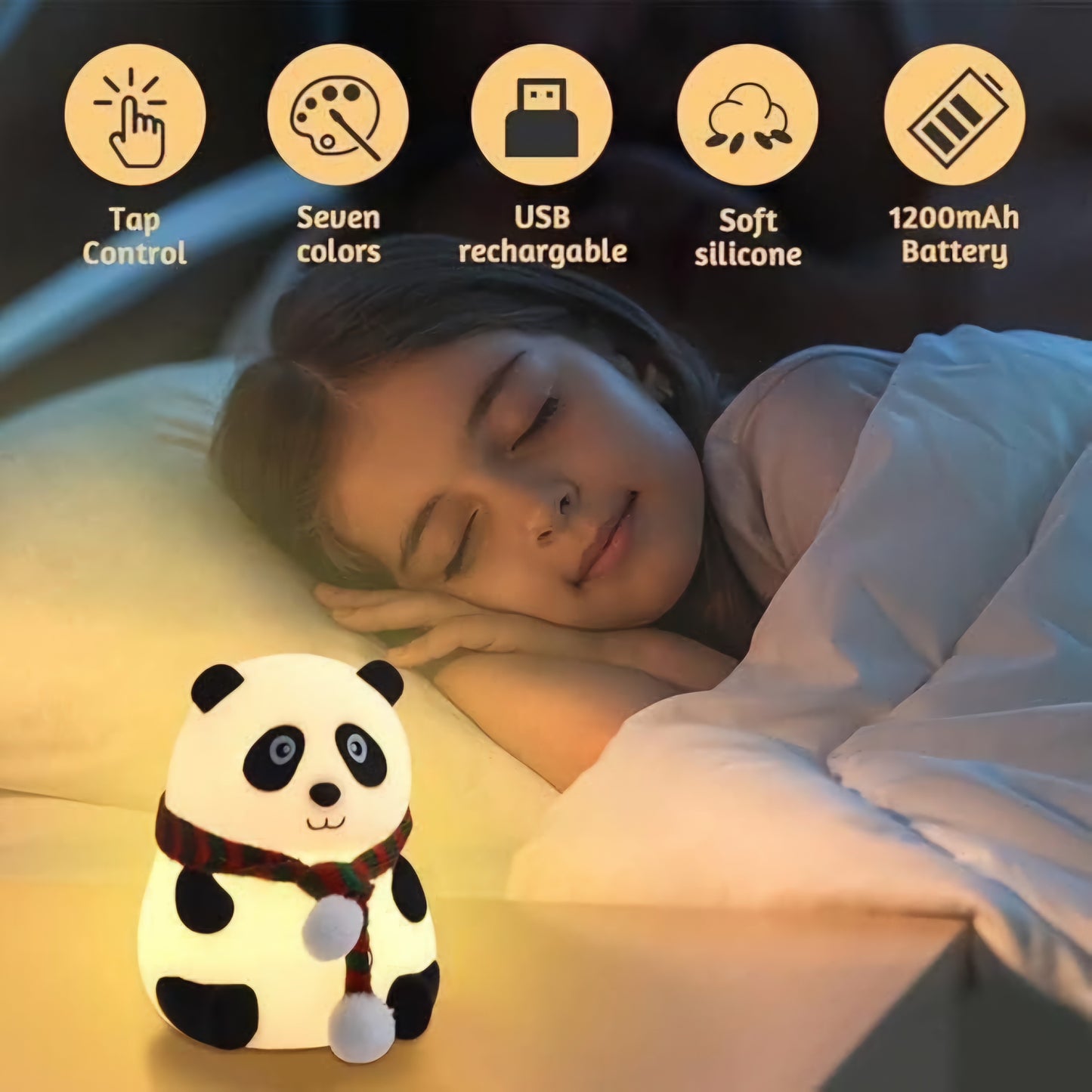 Glowing Panda Silicone Night Lamp